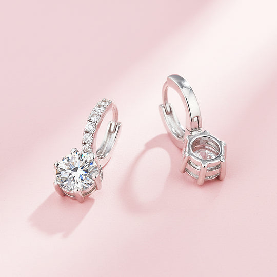 Solitaire &amp; Pavé Hoop Earrings | White Gold | Luxe3628 - Luxe Earrings | Singapore Jewellery, Wedding Rings &amp; Gifts | Same Day Delivery | Tiara.com.sg