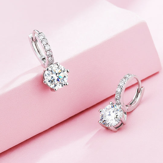 Solitaire &amp; Pavé Hoop Earrings | White Gold | Luxe3628 - Luxe Earrings | Singapore Jewellery, Wedding Rings &amp; Gifts | Same Day Delivery | Tiara.com.sg