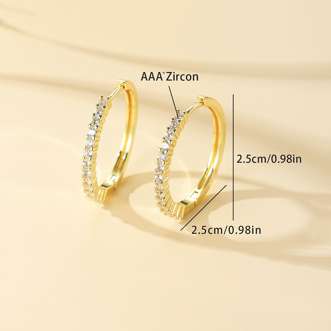 Elongated Pavé Hoop Earrings | Gold &amp; White Gold | Luxe3630 - Luxe Earrings | Singapore Jewellery, Wedding Rings &amp; Gifts | Same Day Delivery | Tiara.com.sg