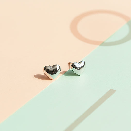 Minimalist Heart Stud Earrings | Titanium Steel | Luxe3634 - Luxe Earrings | Singapore Jewellery, Wedding Rings &amp; Gifts | Same Day Delivery | Tiara.com.sg