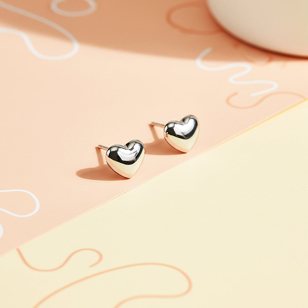 Minimalist Heart Stud Earrings | Titanium Steel | Luxe3634 - Luxe Earrings | Singapore Jewellery, Wedding Rings & Gifts | Same Day Delivery | Tiara.com.sg