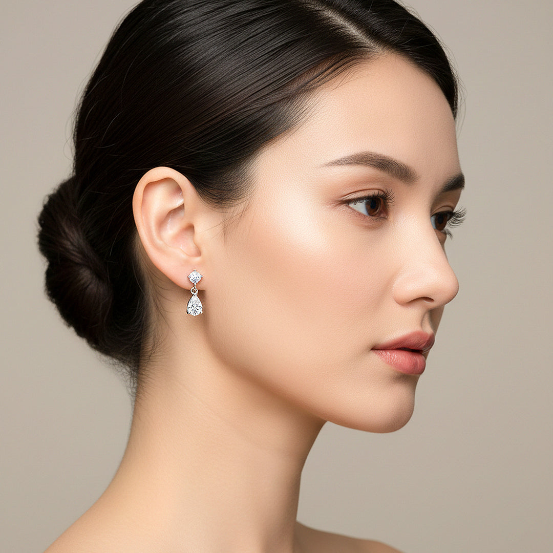 Teardrop Asymmetric Drop Earrings | Gold | Luxe3637 - Luxe Earrings | Singapore Jewellery, Wedding Rings & Gifts | Same Day Delivery | Tiara.com.sg