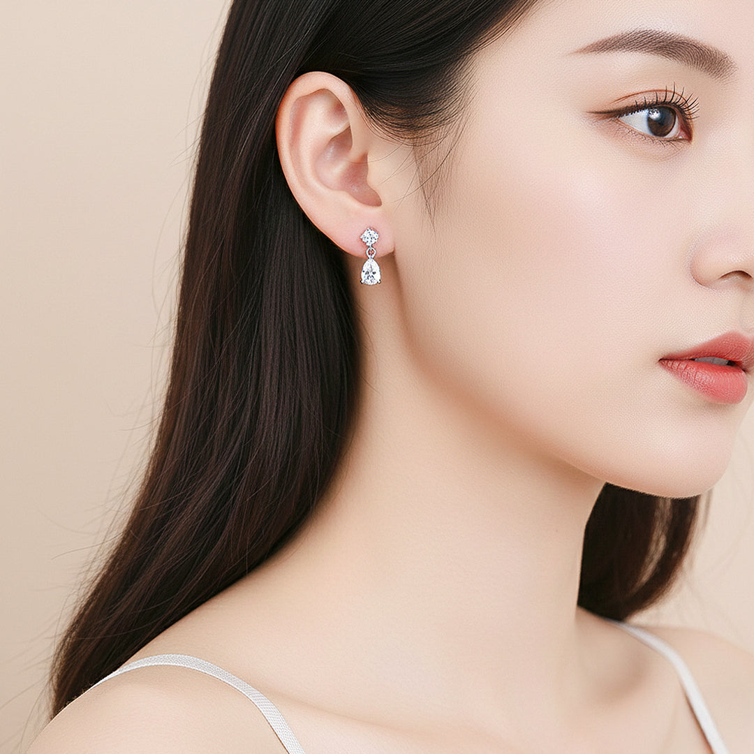 Teardrop Asymmetric Drop Earrings | Gold | Luxe3637 - Luxe Earrings | Singapore Jewellery, Wedding Rings &amp; Gifts | Same Day Delivery | Tiara.com.sg