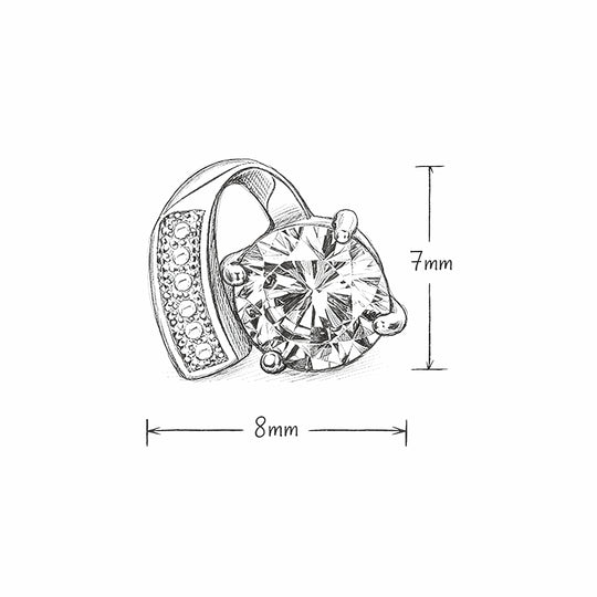 Curved Violet Stud Earrings | White Gold | Luxe3649 - Luxe Earrings | Singapore Jewellery, Wedding Rings &amp; Gifts | Same Day Delivery | Tiara.com.sg