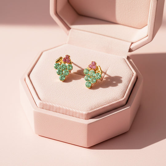Grape Cluster Stud Earrings | Gold | Luxe3650 - Luxe Earrings | Singapore Jewellery, Wedding Rings &amp; Gifts | Same Day Delivery | Tiara.com.sg