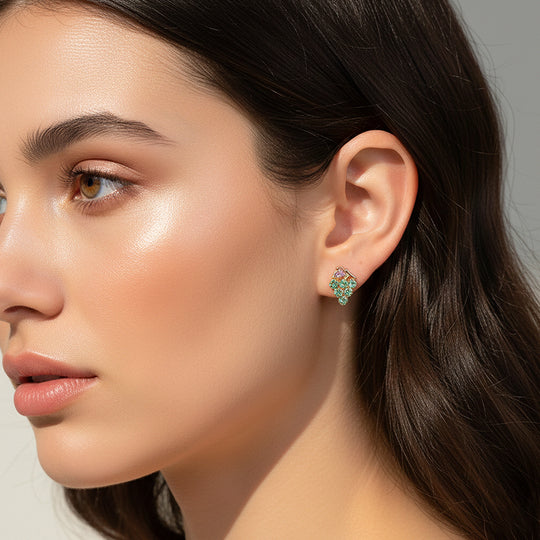 Grape Cluster Stud Earrings | Gold | Luxe3650 - Luxe Earrings | Singapore Jewellery, Wedding Rings &amp; Gifts | Same Day Delivery | Tiara.com.sg
