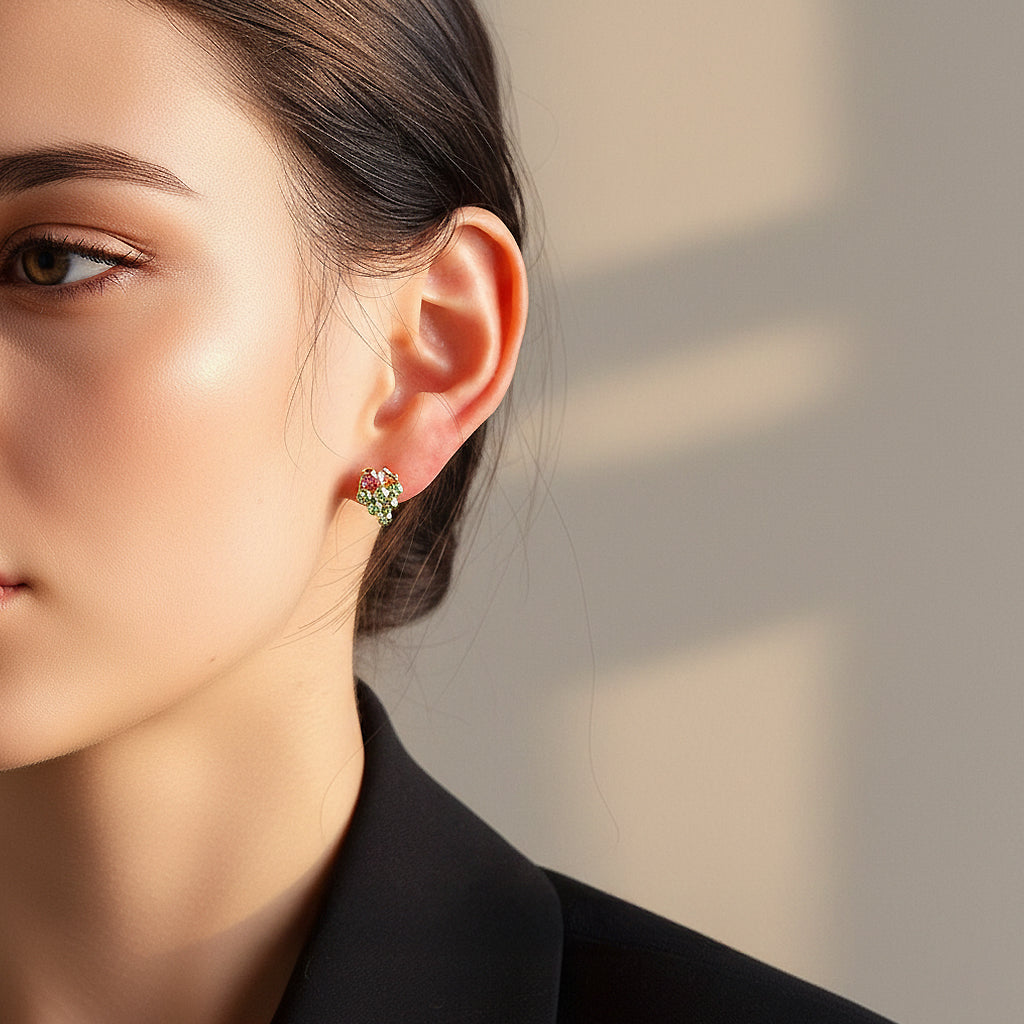 Grape Cluster Stud Earrings | Gold | Luxe3650 - Luxe Earrings | Singapore Jewellery, Wedding Rings &amp; Gifts | Same Day Delivery | Tiara.com.sg