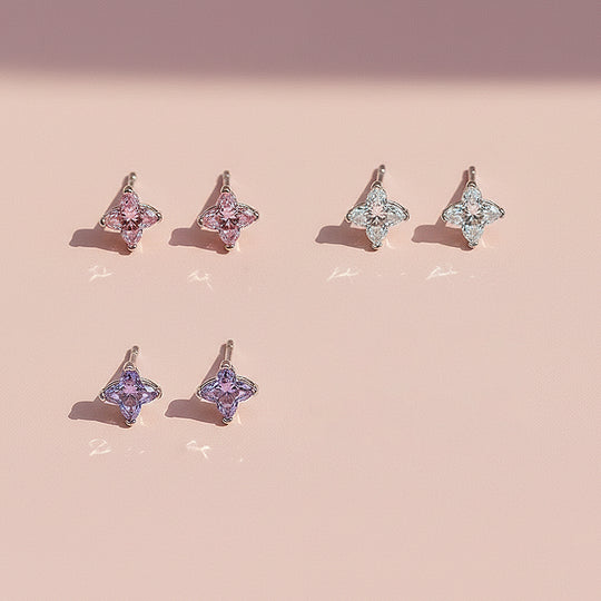 Star Blossom Stud Earrings | White Gold | Luxe3652 - Luxe Earrings | Singapore Jewellery, Wedding Rings &amp; Gifts | Same Day Delivery | Tiara.com.sg