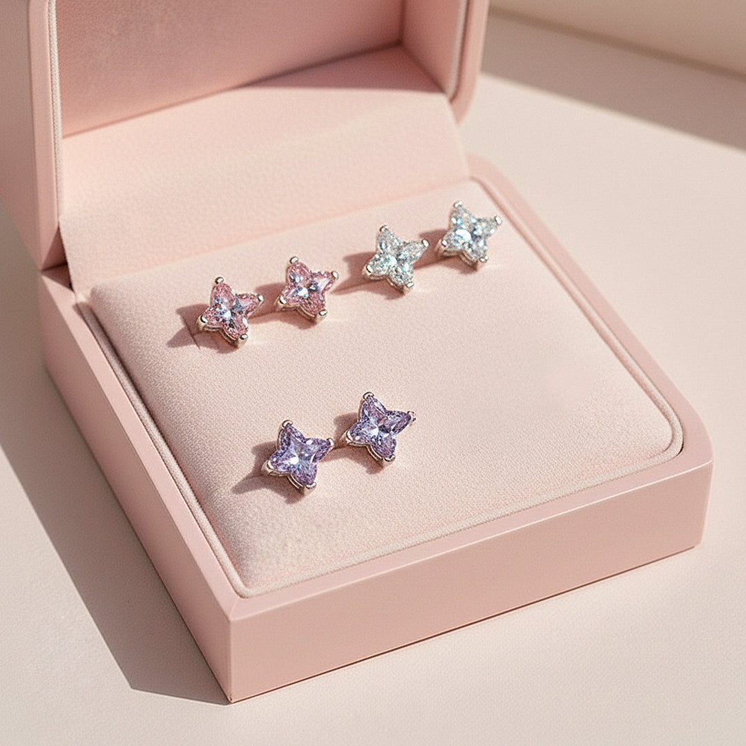 Star Blossom Stud Earrings | White Gold | Luxe3652 - Luxe Earrings | Singapore Jewellery, Wedding Rings & Gifts | Same Day Delivery | Tiara.com.sg