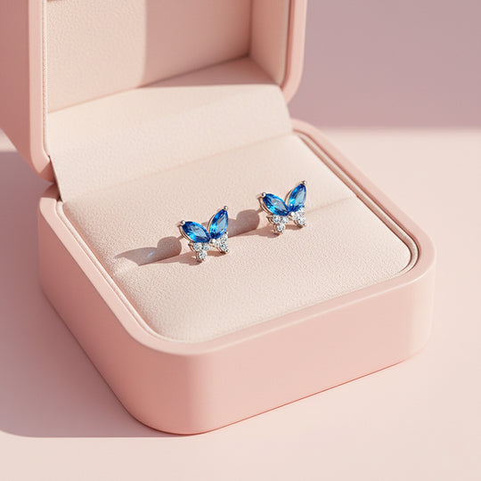 Butterfly Stud Earrings | White Gold | Luxe3653 - Luxe Earrings | Singapore Jewellery, Wedding Rings &amp; Gifts | Same Day Delivery | Tiara.com.sg
