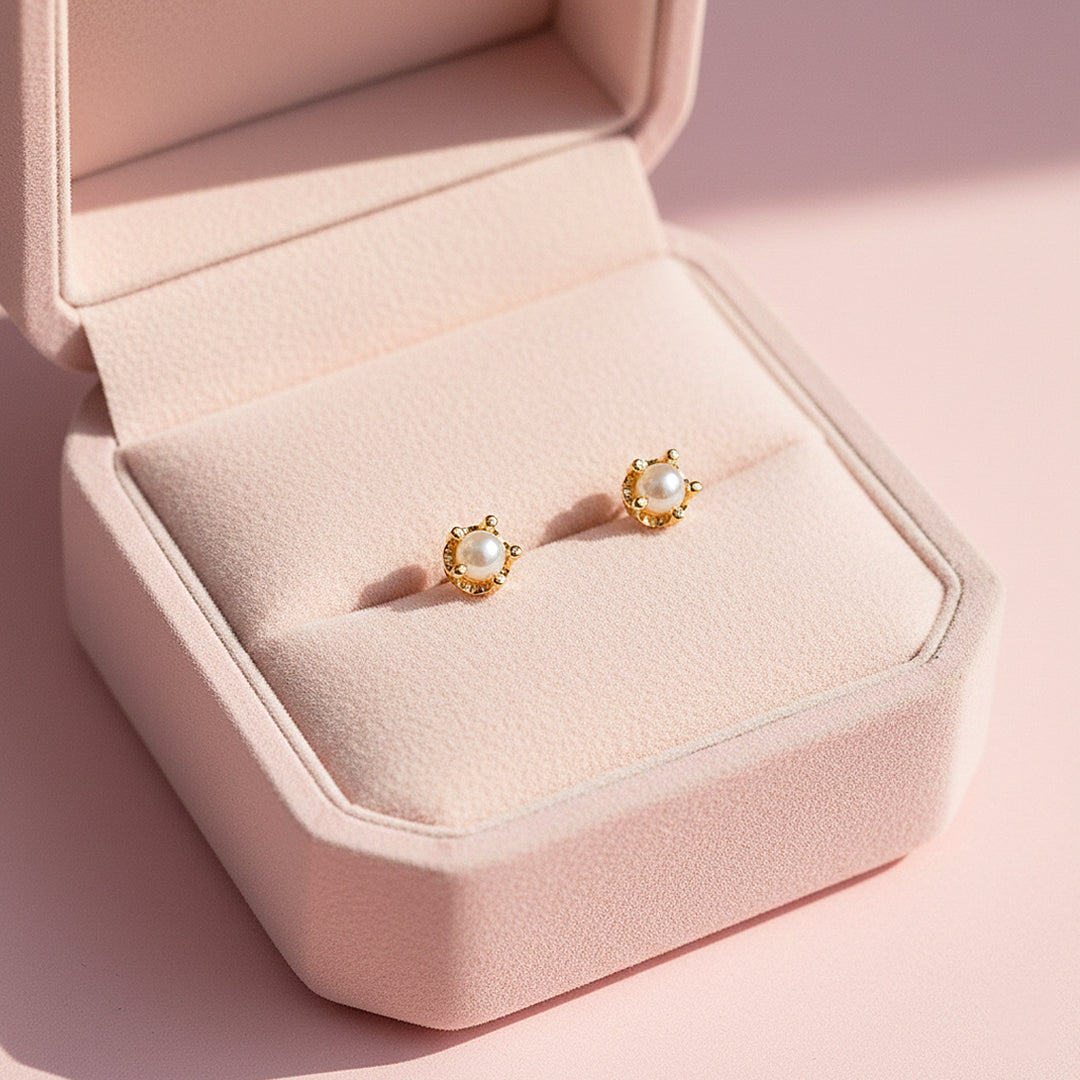 Pearl Stud Earrings | Gold Plated | Luxe3654 - Luxe Earrings | Singapore Jewellery, Wedding Rings &amp; Gifts | Same Day Delivery | Tiara.com.sg