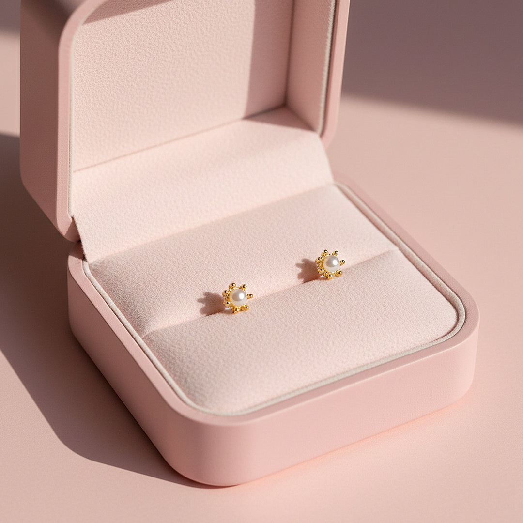 Pearl Stud Earrings | Gold Plated | Luxe3654 - Luxe Earrings | Singapore Jewellery, Wedding Rings & Gifts | Same Day Delivery | Tiara.com.sg