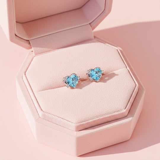Heart Stud Earrings | White Gold | Luxe3660 - Luxe Earrings | Singapore Jewellery, Wedding Rings &amp; Gifts | Same Day Delivery | Tiara.com.sg