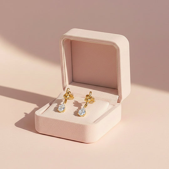 Teardrop Drop Earrings | Gold | Luxe3665 - Luxe Earrings | Singapore Jewellery, Wedding Rings &amp; Gifts | Same Day Delivery | Tiara.com.sg