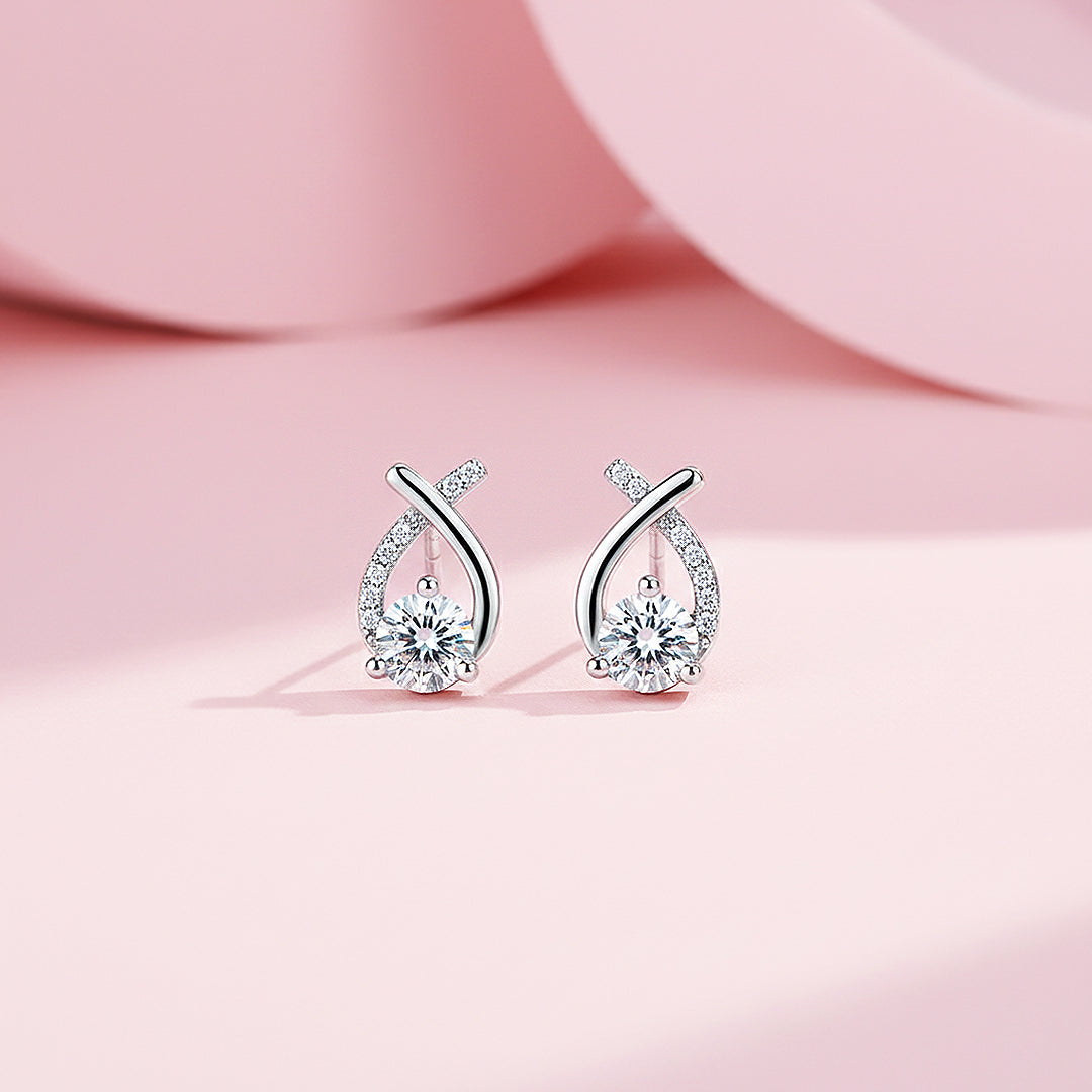 Round Solitaire Earrings | White Gold | Luxe3670 - Luxe Earrings | Singapore Jewellery, Wedding Rings &amp; Gifts | Same Day Delivery | Tiara.com.sg