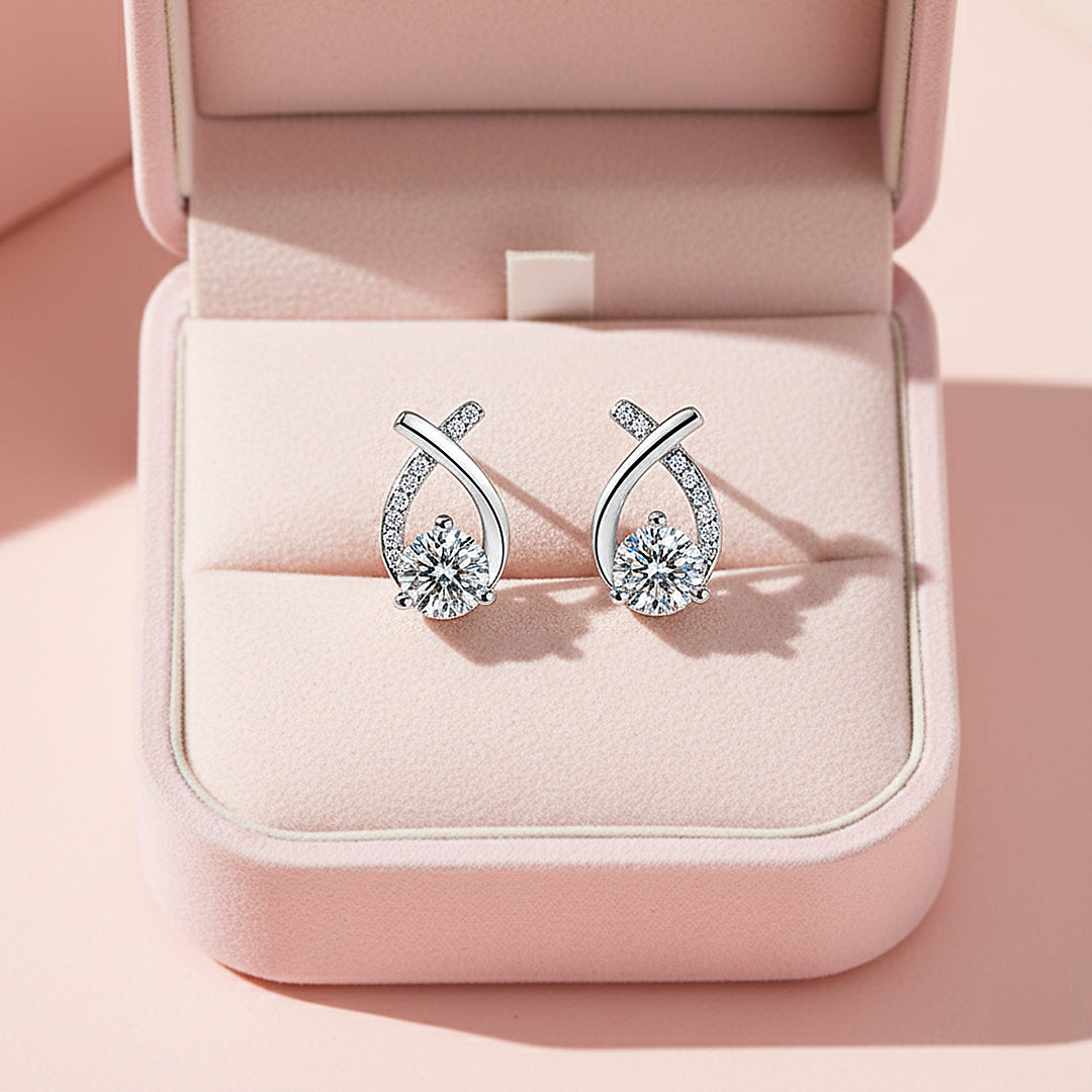Round Solitaire Earrings | White Gold | Luxe3670 - Luxe Earrings | Singapore Jewellery, Wedding Rings &amp; Gifts | Same Day Delivery | Tiara.com.sg