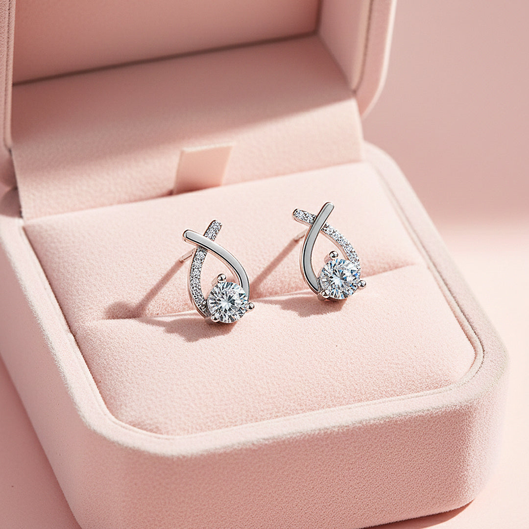 Round Solitaire Earrings | White Gold | Luxe3670 - Luxe Earrings | Singapore Jewellery, Wedding Rings &amp; Gifts | Same Day Delivery | Tiara.com.sg