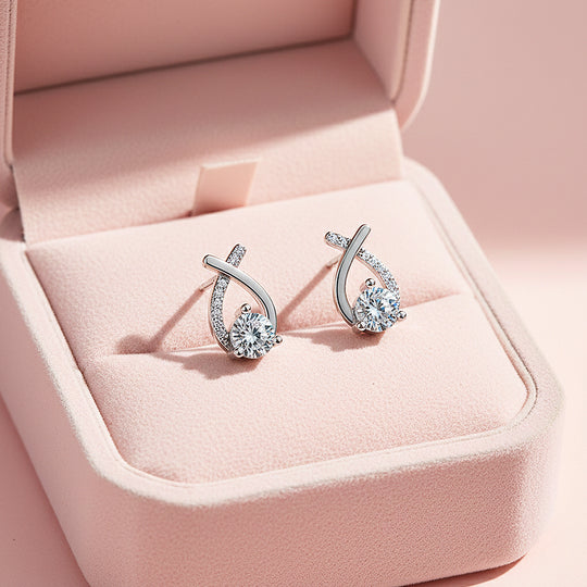 Round Solitaire Earrings | White Gold | Luxe3670 - Luxe Earrings | Singapore Jewellery, Wedding Rings &amp; Gifts | Same Day Delivery | Tiara.com.sg