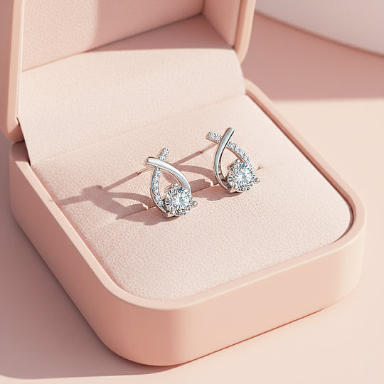 Round Solitaire Earrings | White Gold | Luxe3670 - Luxe Earrings | Singapore Jewellery, Wedding Rings &amp; Gifts | Same Day Delivery | Tiara.com.sg