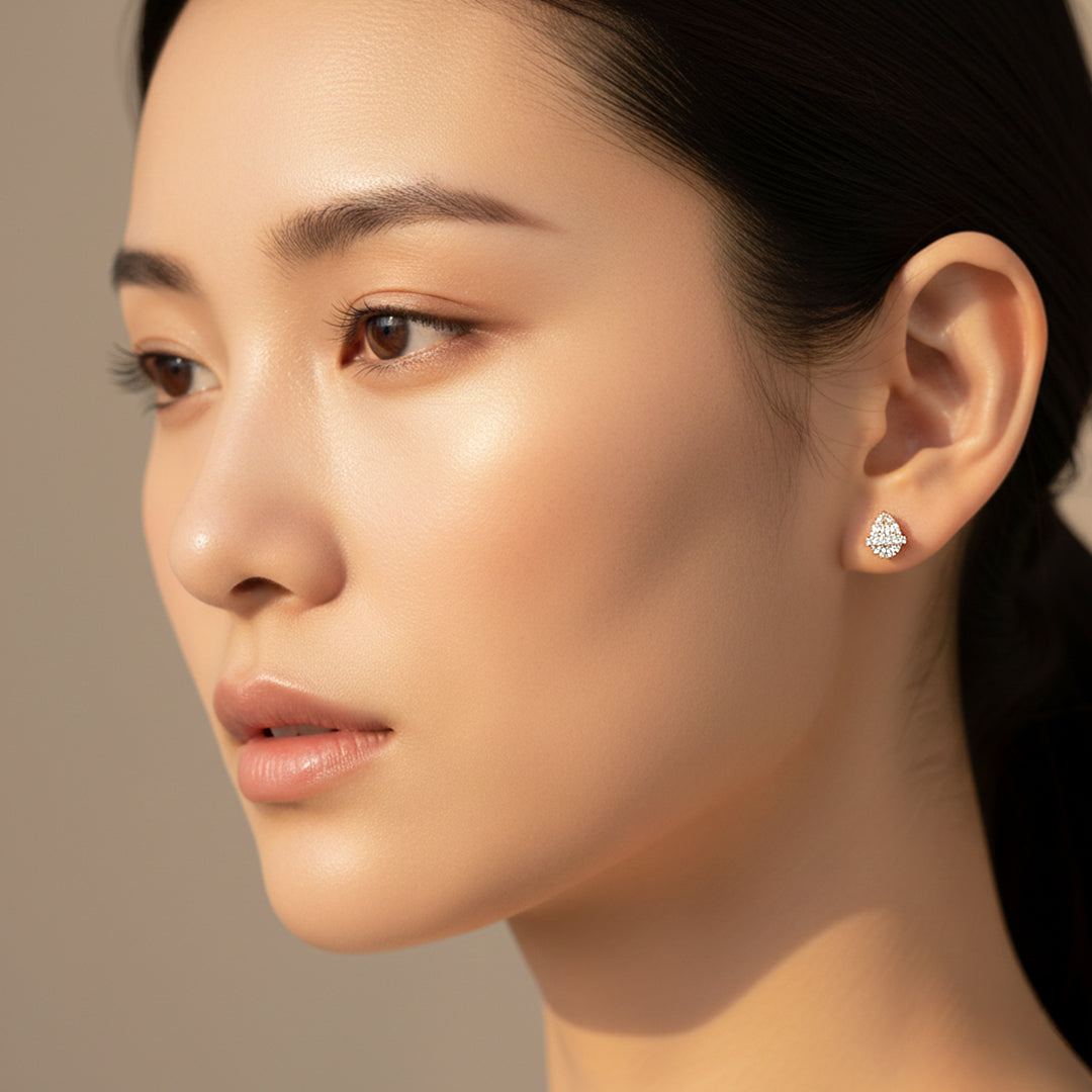 Pear Cut Solitaire Earrings | White Gold | Luxe3671 - Luxe Earrings | Singapore Jewellery, Wedding Rings &amp; Gifts | Same Day Delivery | Tiara.com.sg