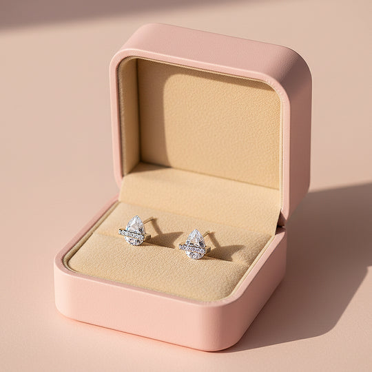 Pear Cut Solitaire Earrings | White Gold | Luxe3671 - Luxe Earrings | Singapore Jewellery, Wedding Rings &amp; Gifts | Same Day Delivery | Tiara.com.sg