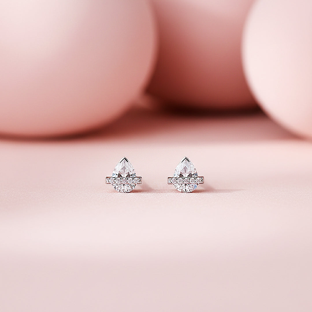 Pear Cut Solitaire Earrings | White Gold | Luxe3671 - Luxe Earrings | Singapore Jewellery, Wedding Rings &amp; Gifts | Same Day Delivery | Tiara.com.sg