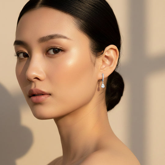 Pear Drop Earrings | Gold &amp; White Gold | Luxe3673 - Luxe Earrings | Singapore Jewellery, Wedding Rings &amp; Gifts | Same Day Delivery | Tiara.com.sg