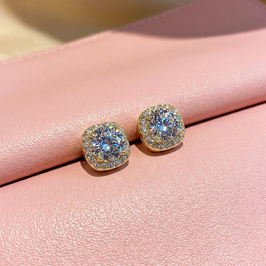 Cushion Halo Stud Earrings | Luxe3674
