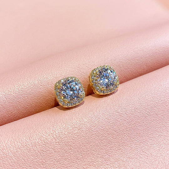 Cushion Halo Stud Earrings | Luxe3674