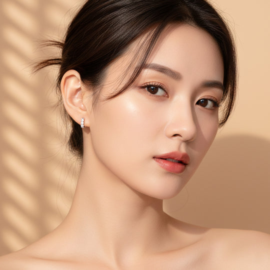 Round Hoop Earrings | White Gold | Luxe3675 - Luxe Earrings | Singapore Jewellery, Wedding Rings &amp; Gifts | Same Day Delivery | Tiara.com.sg