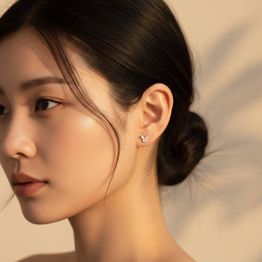 Butterfly Stud Earrings | White Gold | Luxe3677 - Luxe Earrings | Singapore Jewellery, Wedding Rings &amp; Gifts | Same Day Delivery | Tiara.com.sg