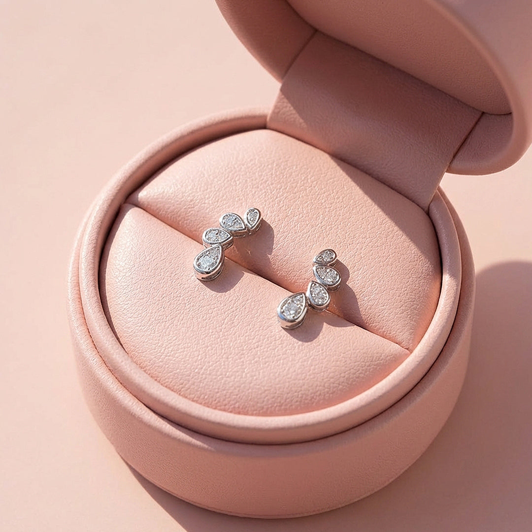 Triple Teardrop Crawler Stud Earrings | Luxe3682
