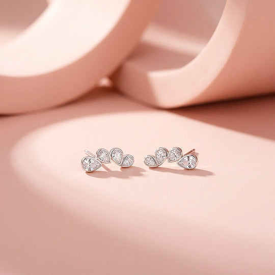 Triple Teardrop Crawler Stud Earrings | Luxe3682
