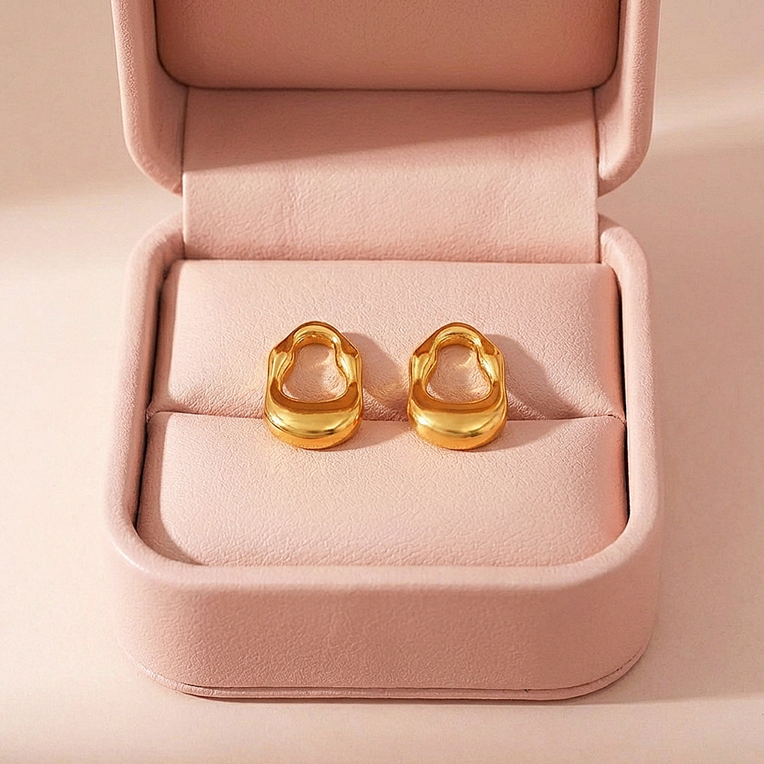 Organic Open Oval Stud Earrings | Luxe3686