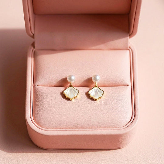 Pearl &amp; Seashell Drop Earrings | Luxe3698