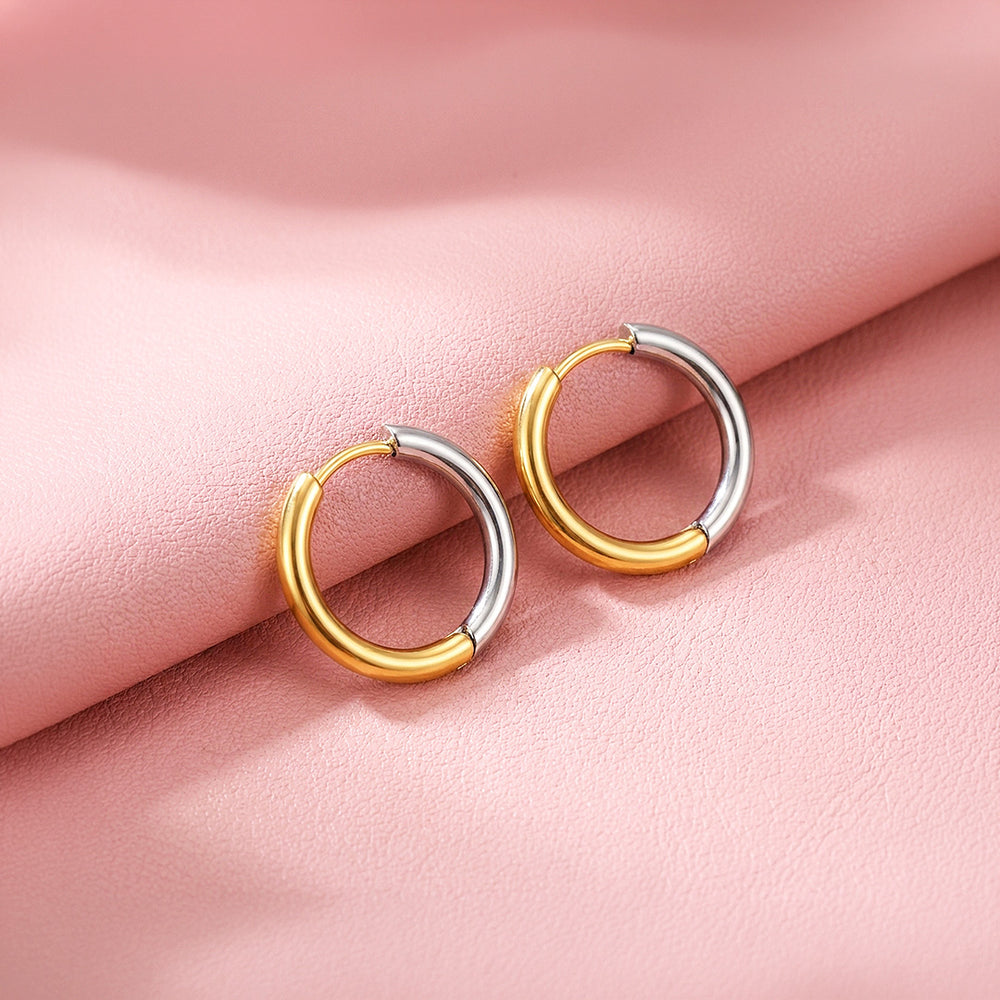 Two-Tone Hoop Earrings | Luxe3737
