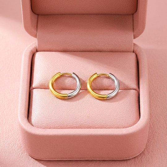 Two-Tone Hoop Earrings | Luxe3737