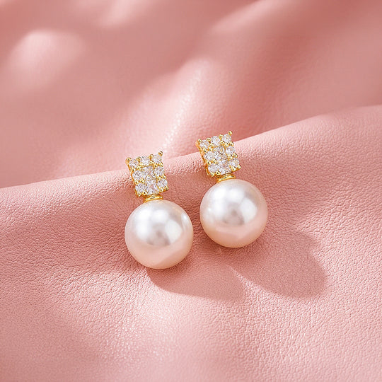 Stone Bar &amp; Pearl-Style Drop Earrings | Luxe3739