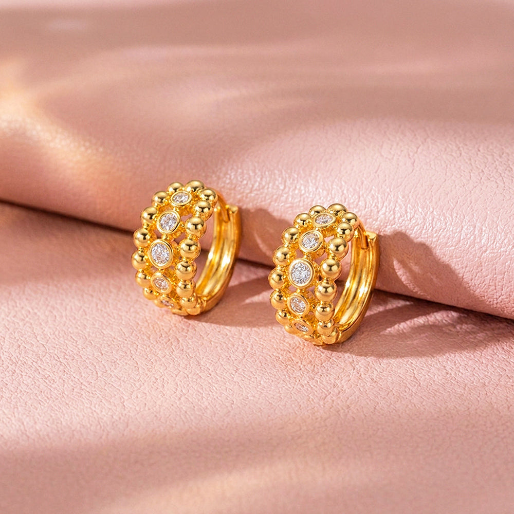 Beaded Lattice Hoop Earrings | Luxe3744