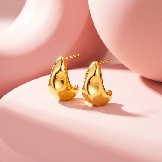 Chunky Dome Teardrop Earrings | Luxe3751