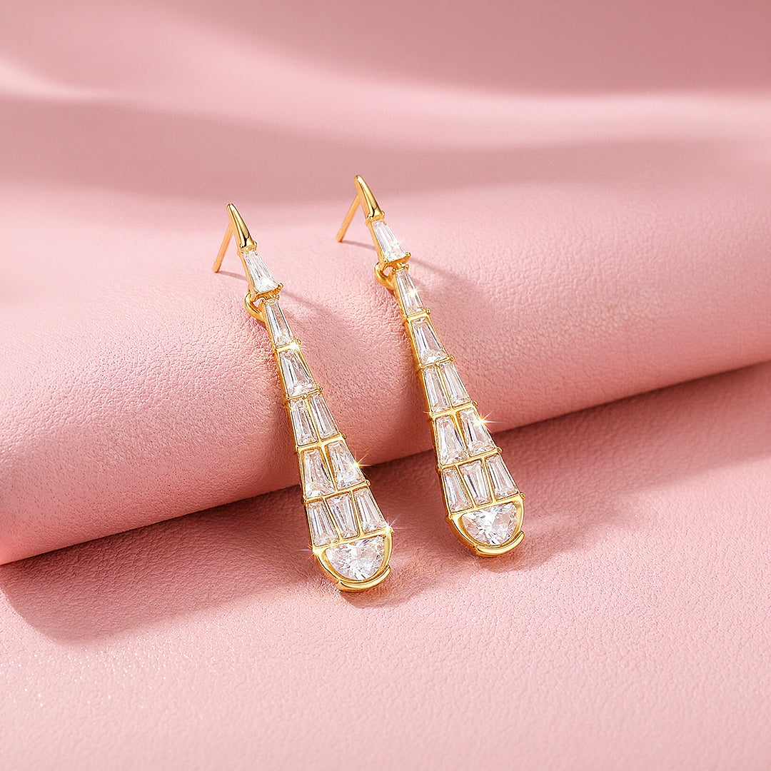 Tapered Geometric Drop Earrings | Luxe3762