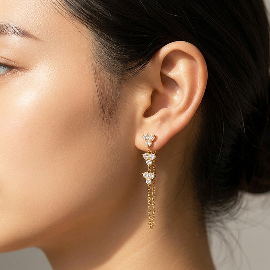 Multi-Cluster Chain Drop Earrings | Luxe3766