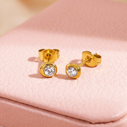 Asymmetric Bezel Stud Earrings | Luxe3775