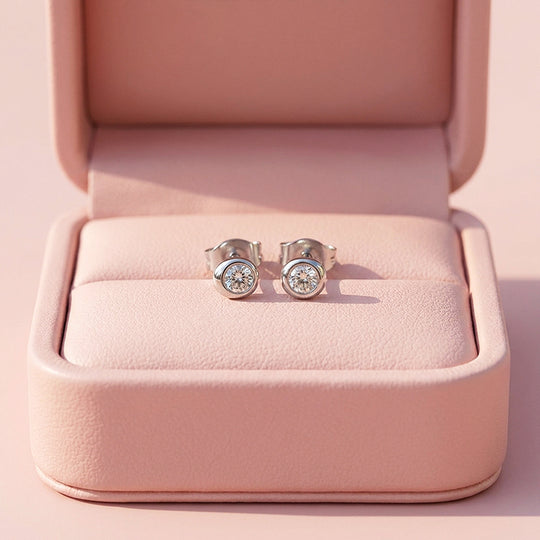 Asymmetric Bezel Stud Earrings | Luxe3775