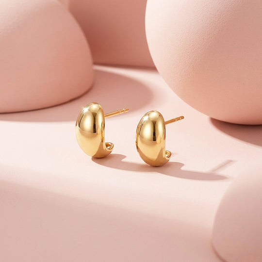 Oval Dome Stud Earrings | Luxe3776