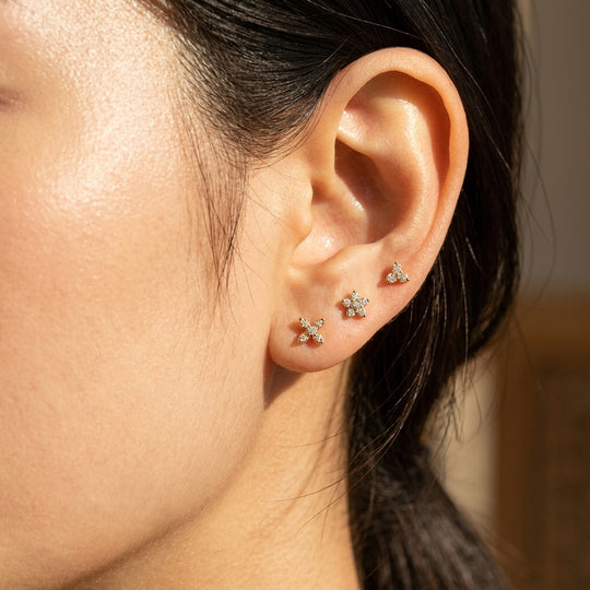 Floral Motif Stud Earrings Set (3 Pairs) | Luxe3785