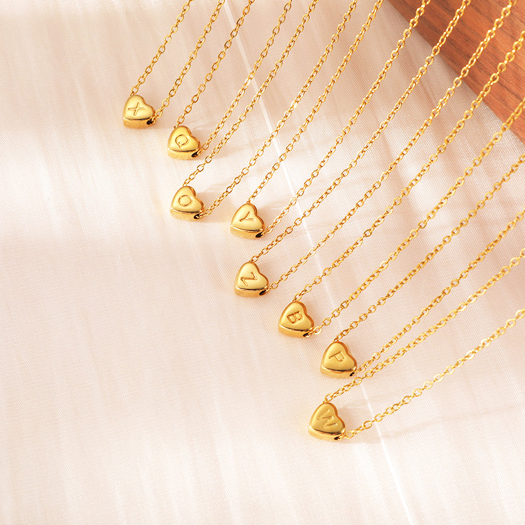 Luxe4371 - Personalized Heart Charm Necklace