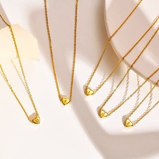Luxe4371 - Personalized Heart Charm Necklace