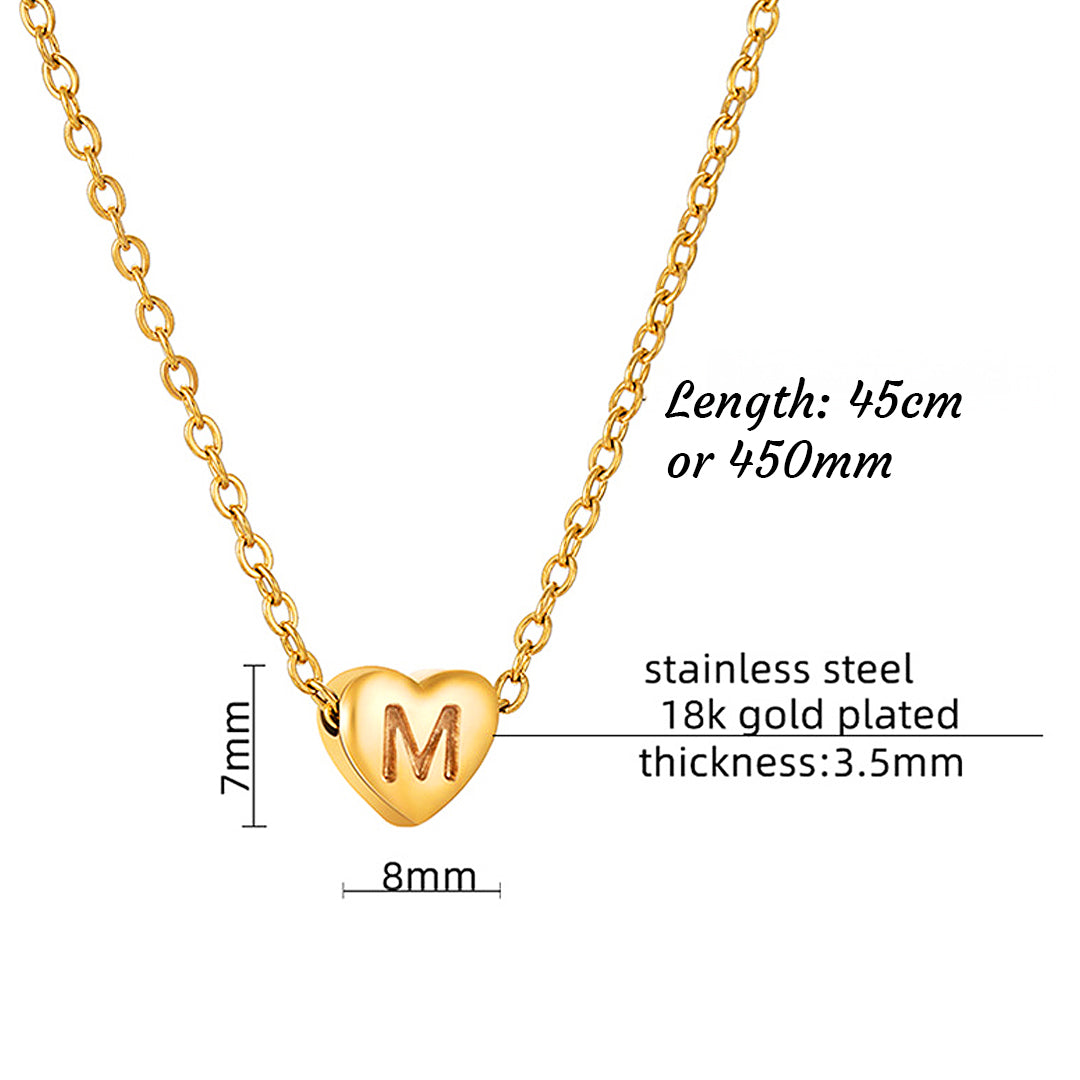 Luxe4371 - Personalized Heart Charm Necklace
