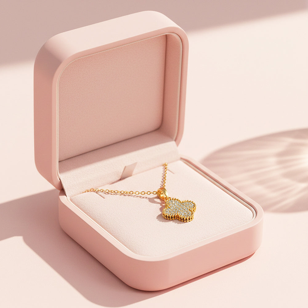 Pavé Pendant Necklace | Gold | Luxe4441 - Luxe Necklace | Singapore Jewellery, Wedding Rings & Gifts | Same Day Delivery | Tiara.com.sg